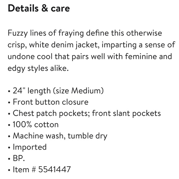 Blank NYC distressed denim jacket- soft white size Small - Picture 14 of 14